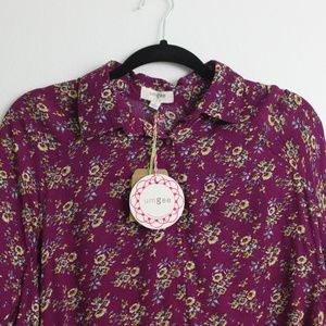 NWT Umgee Berry Hi Low Top Blouse Sz S